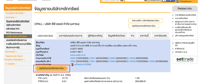 วิธีดูค่า Beta แบบไม่ต้องคำนวณเองในเว็บไซต์ตลาดหลักทรัพย์
