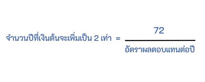 สูตรคำนวณ กฎตัวเลข 72